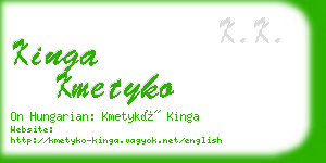 kinga kmetyko business card